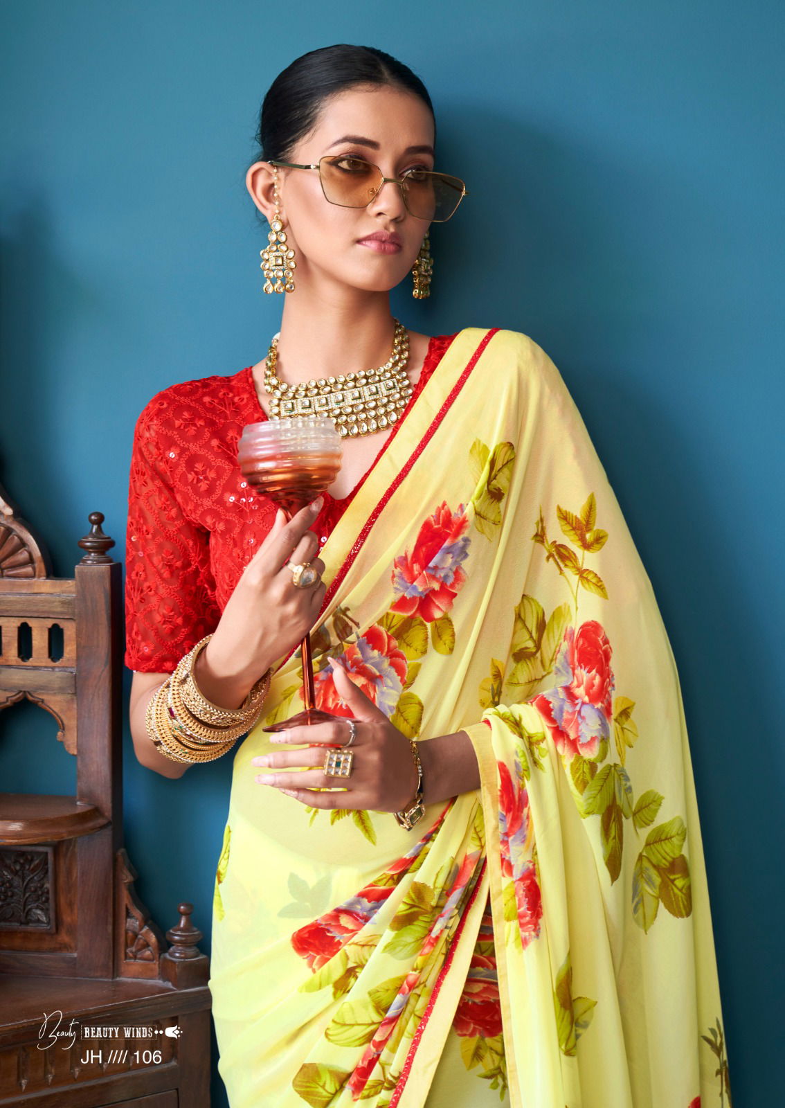 Jharokha By Printed Georgette Sarees Catalog